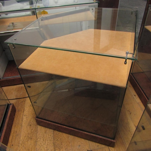 972 - Modern Jewellery Display Cabinet Burr Walnut Base Attractively Detailed Good Original Condition Long... 