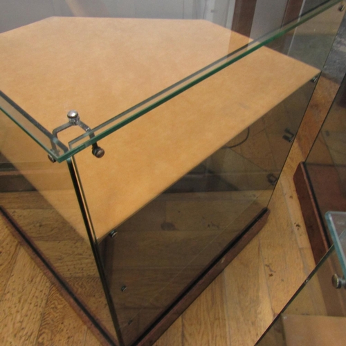 972 - Modern Jewellery Display Cabinet Burr Walnut Base Attractively Detailed Good Original Condition Long... 