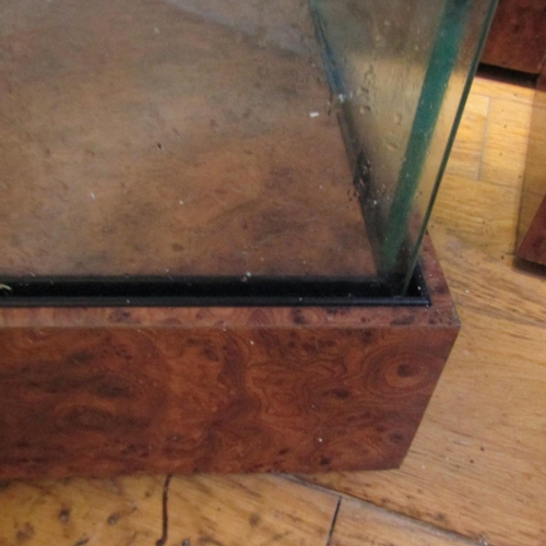 975 - Modern Jewellery Display Cabinet Burr Walnut Base Attractively Detailed Good Original Condition Long... 