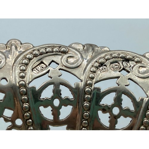 558 - Pair of Silver Bon Bon Dishes Attractively Detailed Each Approximately 10cm Wide