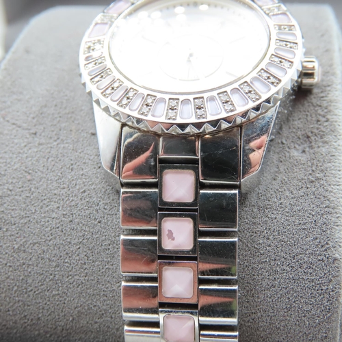 108 - Dior Ladies Watch with Diamond and Pearl Details Box Present