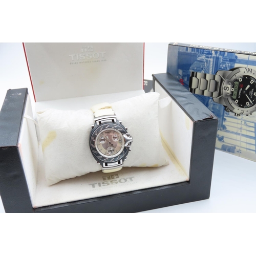 109 - Tissot Watch with White Leather Strap Original Box Present