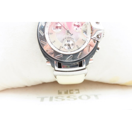 109 - Tissot Watch with White Leather Strap Original Box Present