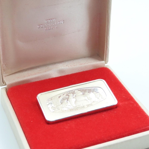 119 - The Franklin Mint Christmas 1974. Silver Bar