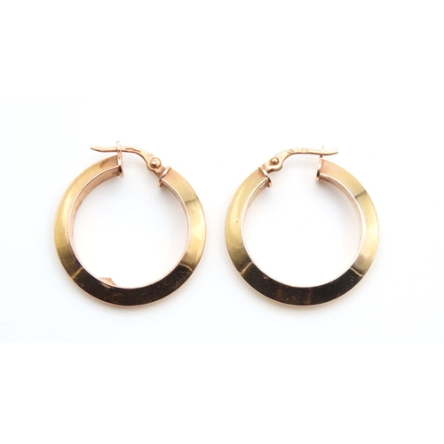 132 - Pair of 9 Carat Yellow Gold Hoop Earrings 2.5cm Diameter