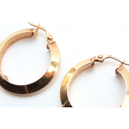 132 - Pair of 9 Carat Yellow Gold Hoop Earrings 2.5cm Diameter