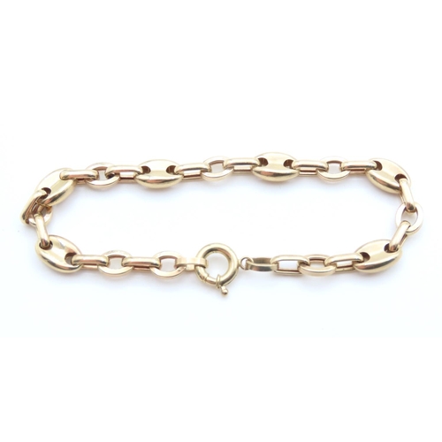 164 - 9 Carat Yellow Gold Fancy Link Bracelet 19cm Long