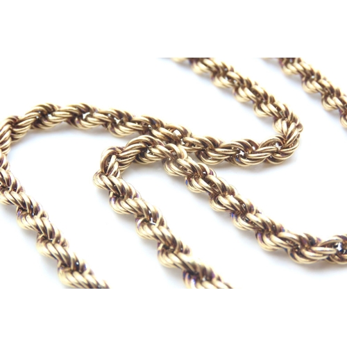 188 - 9 Carat Yellow Gold Rope Chain Necklace 50cm Long
