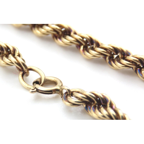 188 - 9 Carat Yellow Gold Rope Chain Necklace 50cm Long