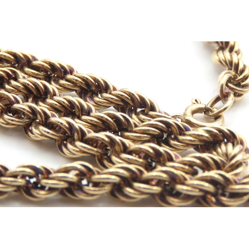 188 - 9 Carat Yellow Gold Rope Chain Necklace 50cm Long