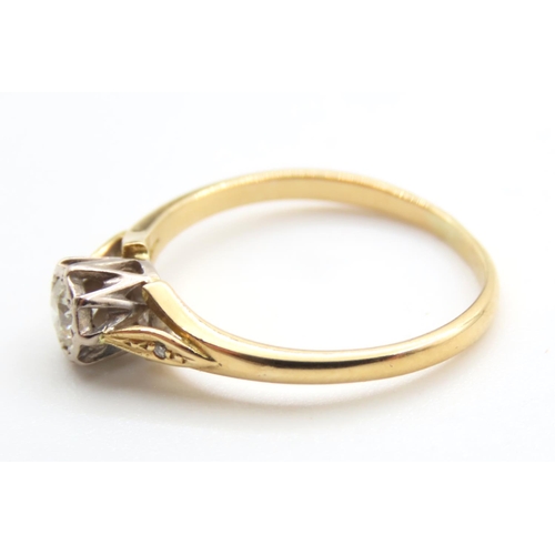 225 - Diamond Solitaire Rub Over Set Ring Mounted on 18 Carat Yellow Gold Band Size O