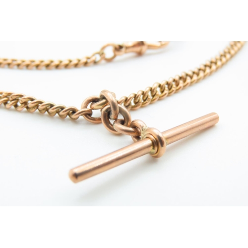 228 - 9 Carat Rose Gold T- Bar Necklace 44cm Long 26.4 Grams