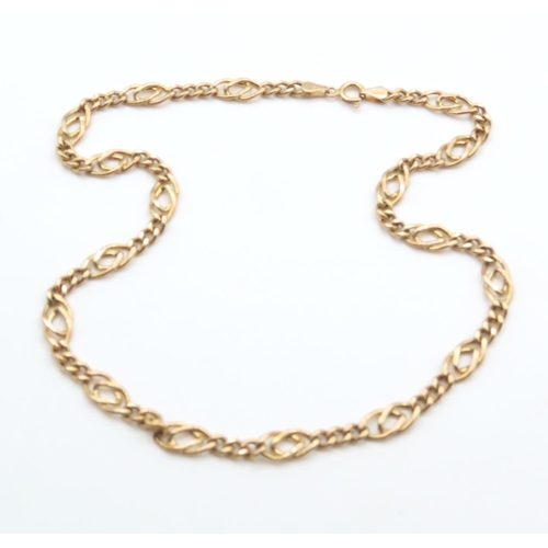 229 - 9 Carat Yellow Gold Fancy Link Necklace 40cm Long