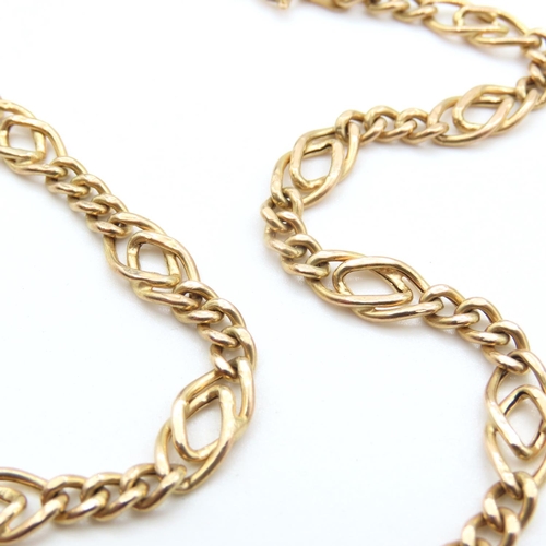 229 - 9 Carat Yellow Gold Fancy Link Necklace 40cm Long