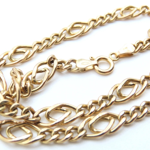 229 - 9 Carat Yellow Gold Fancy Link Necklace 40cm Long