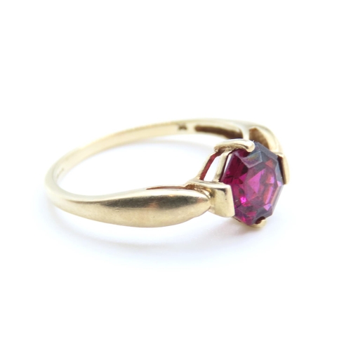 231 - Rubellite Tourmaline Solitaire Ring Mounted on 9 Carat Yellow Gold Band Size P