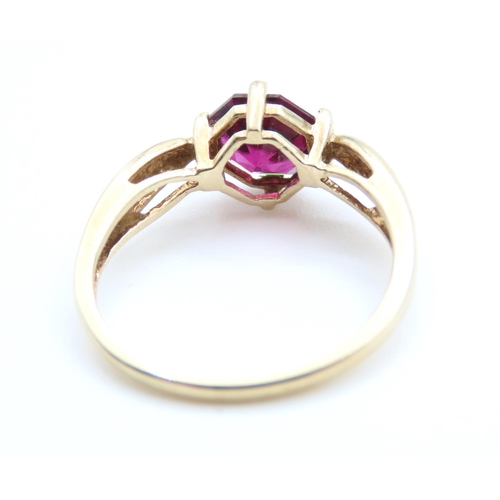 231 - Rubellite Tourmaline Solitaire Ring Mounted on 9 Carat Yellow Gold Band Size P