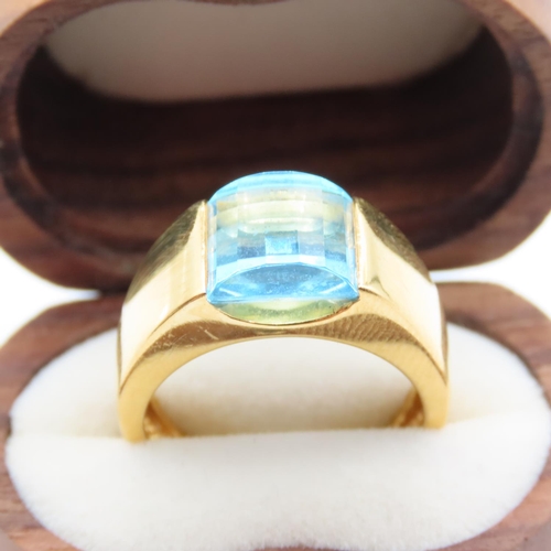 233 - Blue Topaz Statement Ring Mounted in 14 Carat Yellow Gold Ring Size N