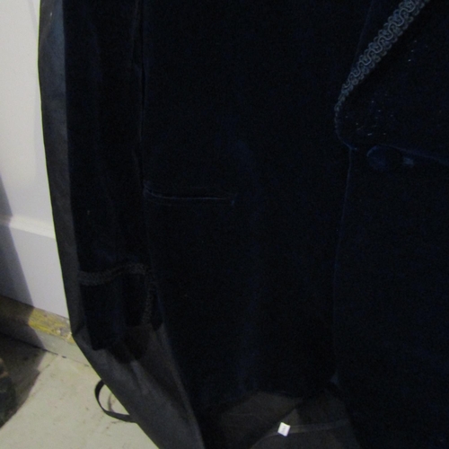 303 - Gentleman's Dark Navy Velvet Smoking Jacket Good Original Condition Medium Size by Harrods