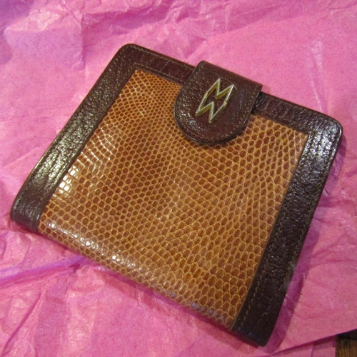 304 - Mappin and Webb Silver Mounted Lizard Skin Ladies Handbag Good Condition with Matching Coin Purse an... 