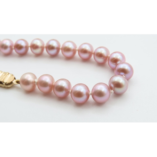 318 - Ladies Pearl Bracelet with 9 Carat Yellow Gold Clasp 2cm Long As New Unworn
