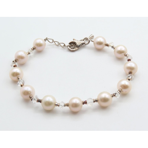319 - Ladies Paarl Set Silver Bracelet Adjustable 18 to 21cm Long As New Unworn