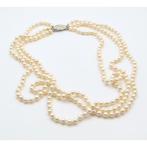 326 - Ladies Pearl Necklace 46cm Long As New Unworn