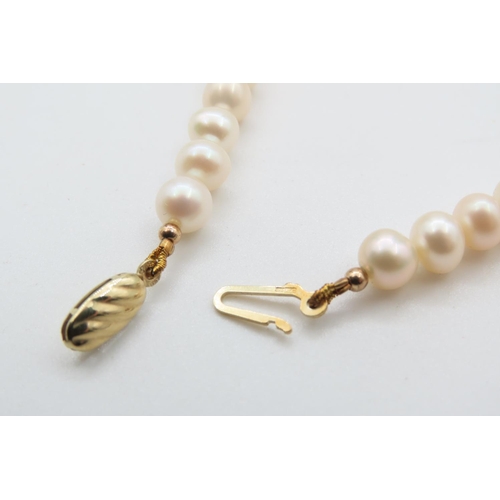 327 - Ladies Pearl Necklace with 9 Carat Yellow Gold Clasp 42cm Long As New Unworn