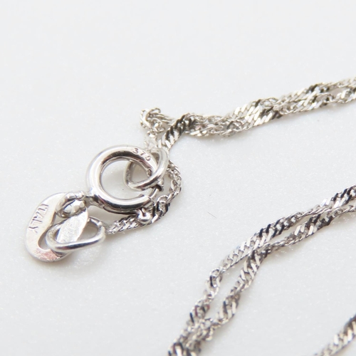 340 - Diamond Set Cross Pendant 2cm High Mounted in 9 Carat White Gold Further Set on 9 Carat White Gold C... 
