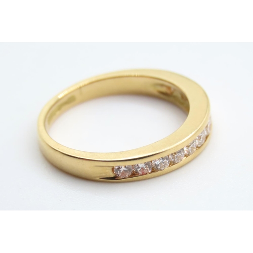 341 - Channel Set Diamond Half Eternity Ring Set in 18 Carat Yellow Gold Ring Size J and a Half As New Unw... 