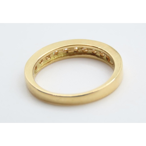 341 - Channel Set Diamond Half Eternity Ring Set in 18 Carat Yellow Gold Ring Size J and a Half As New Unw... 