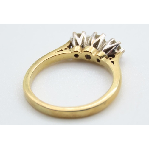 342 - Three Stone Diamond Ring Set in 18 Carat Yellow Gold Ring Size K As New Unworn