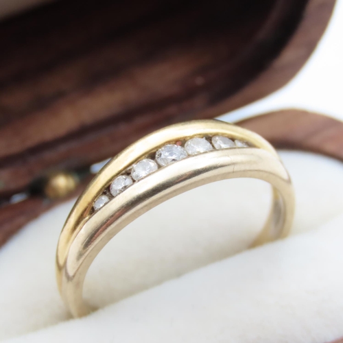343 - Seven Stone Channel Set Diamon Ring Set in 18 Carat Yellow Gold Ring Size N As New Unworn