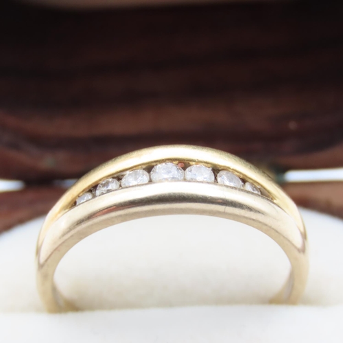 343 - Seven Stone Channel Set Diamon Ring Set in 18 Carat Yellow Gold Ring Size N As New Unworn