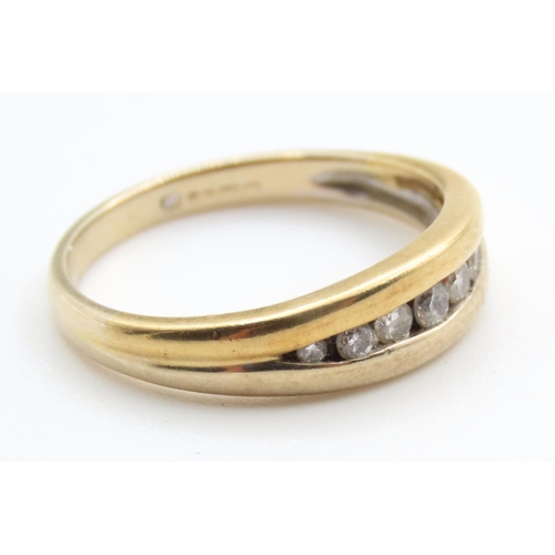 343 - Seven Stone Channel Set Diamon Ring Set in 18 Carat Yellow Gold Ring Size N As New Unworn