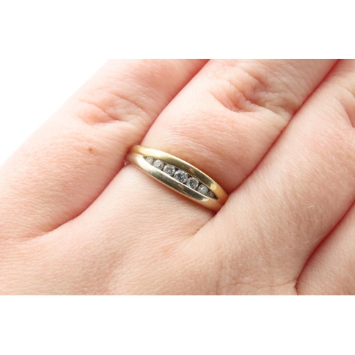 343 - Seven Stone Channel Set Diamon Ring Set in 18 Carat Yellow Gold Ring Size N As New Unworn