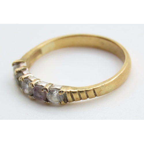 344 - Multi Gem Ring Set in 18 Carat Yellow Gold Band Ring Size N As New Unworn