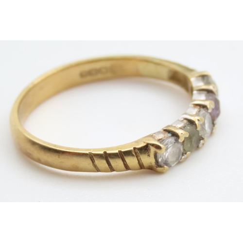 344 - Multi Gem Ring Set in 18 Carat Yellow Gold Band Ring Size N As New Unworn