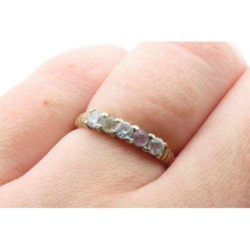 344 - Multi Gem Ring Set in 18 Carat Yellow Gold Band Ring Size N As New Unworn