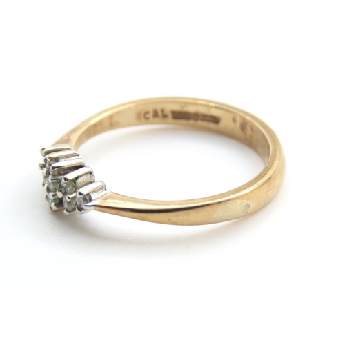 346 - Ladies Diamond Cluster Ring Mounted in 9 Carat Yellow Gold Ring Size O As New Unworn