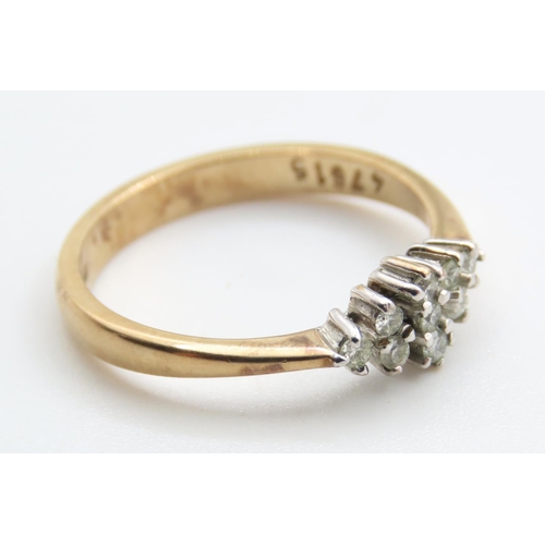 346 - Ladies Diamond Cluster Ring Mounted in 9 Carat Yellow Gold Ring Size O As New Unworn