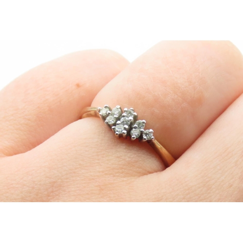 346 - Ladies Diamond Cluster Ring Mounted in 9 Carat Yellow Gold Ring Size O As New Unworn