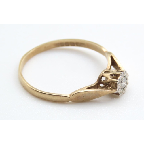 349 - Diamond Solitaire Ring Set in 9 Carat Yellow Gold Ring Size M As New Unworn