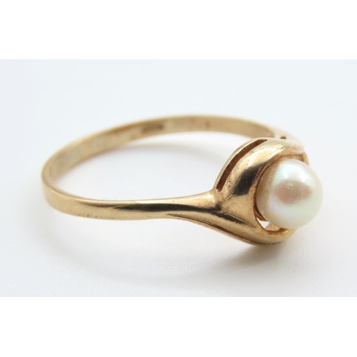 350 - Pearl Solitaire Ring Mounted on 9 Carat Yellow Gold Ring Size Q As New Unworn