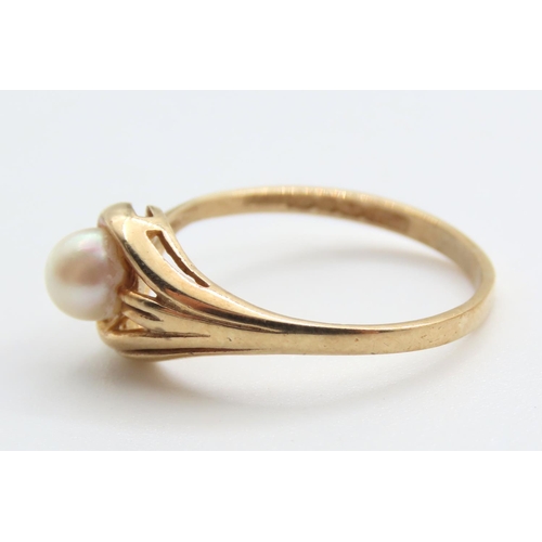 350 - Pearl Solitaire Ring Mounted on 9 Carat Yellow Gold Ring Size Q As New Unworn