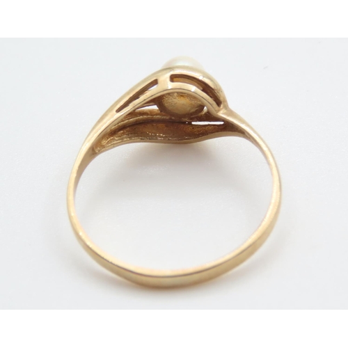 350 - Pearl Solitaire Ring Mounted on 9 Carat Yellow Gold Ring Size Q As New Unworn