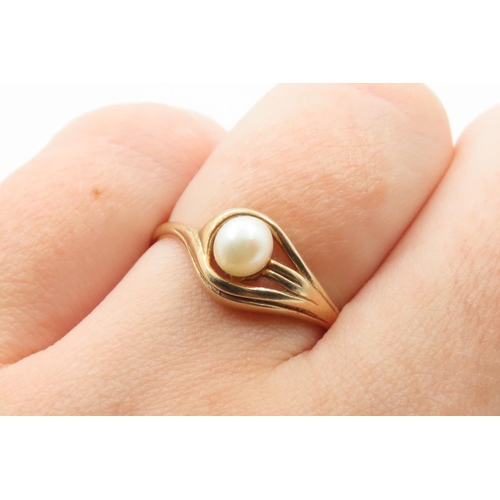 350 - Pearl Solitaire Ring Mounted on 9 Carat Yellow Gold Ring Size Q As New Unworn