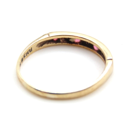 351 - Ruby and Diamond Set Ring Mounted in 9 Carat Yellow Gold Ring Size P and a Half As New Unworn