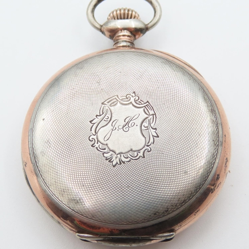 488 - Silver Cased Omega Half Hunter Pocket Watch