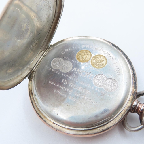 488 - Silver Cased Omega Half Hunter Pocket Watch